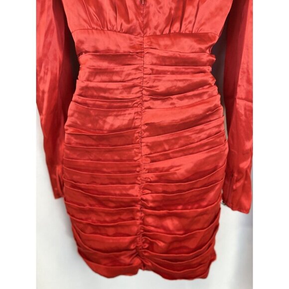 NWT NICHOLAS Gathered Party Dress in Scarlet Red $698 - Picture 9 of 14